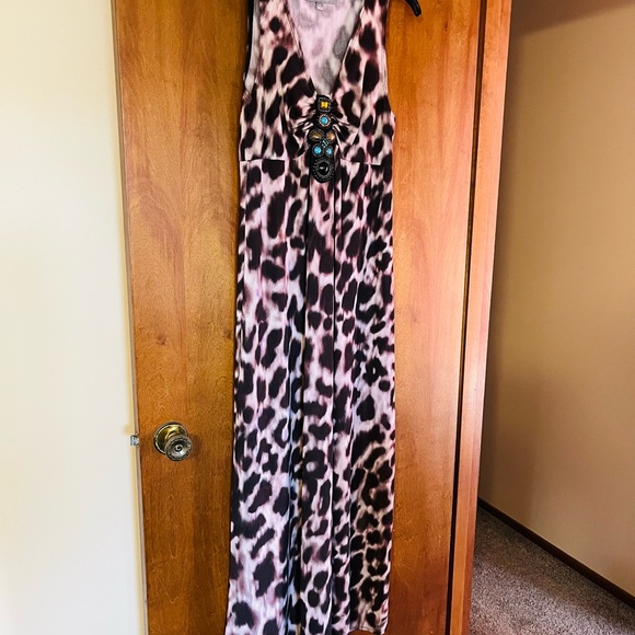 NY Collection Animal Print Maxi Dress Size Medium - Picture 8 of 12